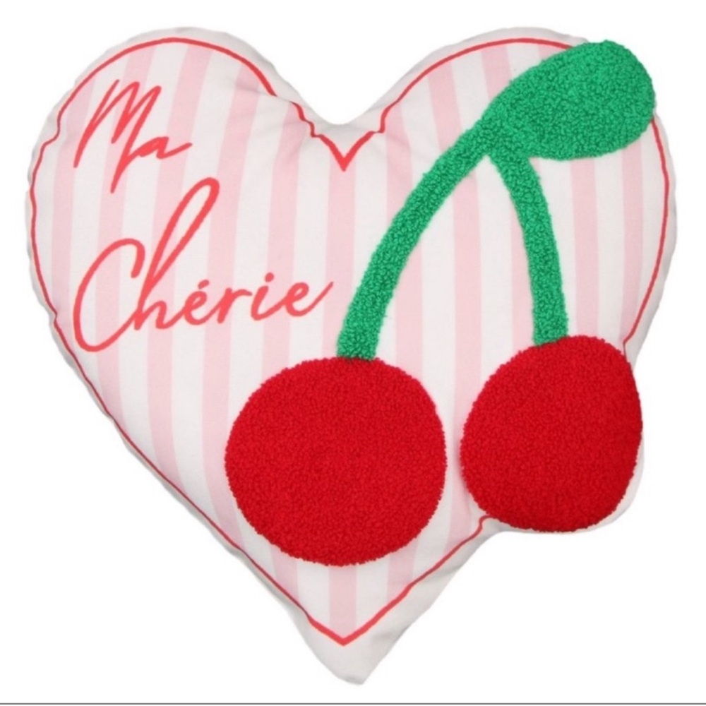 Target Bullseye Playground Heart Shaped Ma Chérie w/ Cherries Pillow New!